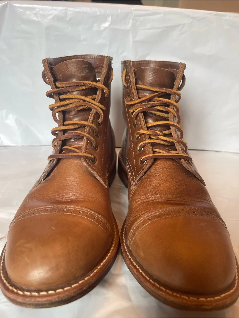 Oak Street Bootmakers Cap-Toe Trench Boot - Natural Horween Chromexcel 8.5D